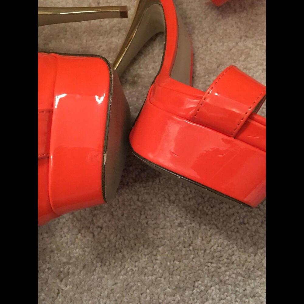 😎🧡Orange Shoedazzle 5.5 High Heels - Ankle Strap Shoes - Picture 7 of 12